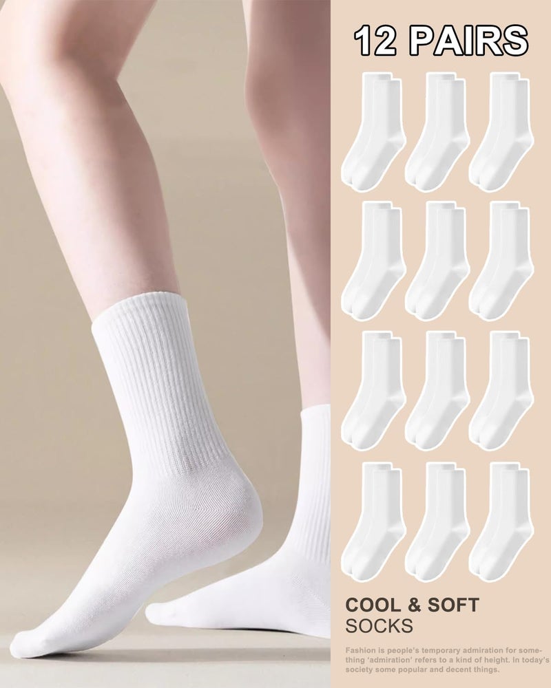 SHIZEN Womens Crew Socks 3-12 Pairs Pack Size 6-11 - Image 4